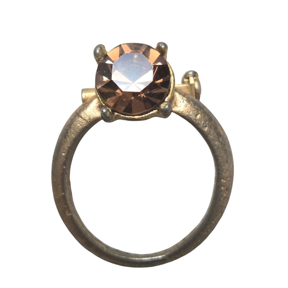 Vintage Goldtone Faux Citrine Eyeglass Holder Brooch